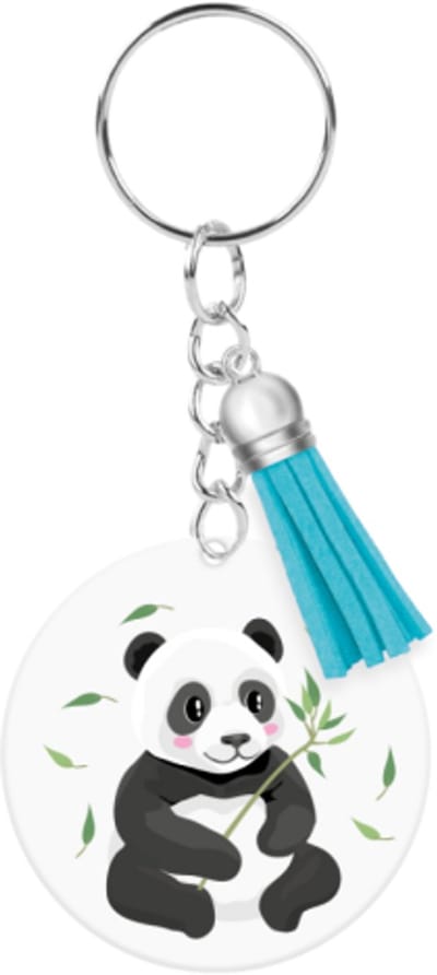 Sleutelhanger met kwastje | Acryl sleutelhanger - Panda