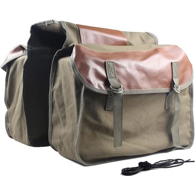 Fiets Fietstassen Tas Grote Capaciteit Canvas Fiets Tas Achterdrager Tas voor Fietsen Reizen Woon-werkverkeer kameel