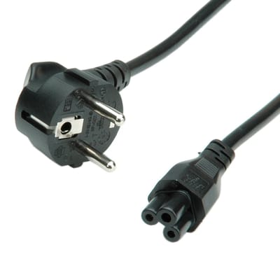Value 19.99.1029 Laptop, Stroom Aansluitkabel Zwart 3 m Haakse kabeluitgang
