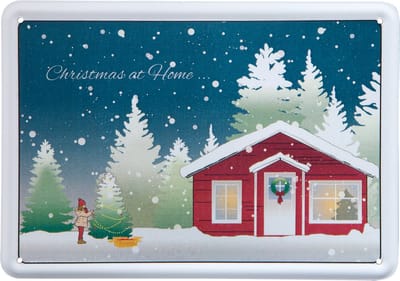Goebel - Scandic Home | Metalen wenskaart Christmas at Home | Kerstkaart - 14cm