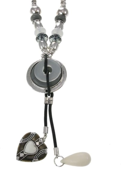 Behave ketting - Decoratieve kralen en hanger - Mode accessoires - Nikkelvrij - 53,5 cm