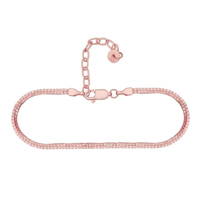 cai Fußkette 925/- Sterling Silber rosé vergoldet Venezianer Kette zweireihig