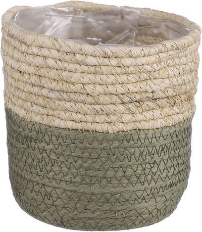 MICA DECORATIONS RACHEL MAND VOOR PLANTEN - H14 X Ø14 CM - MAISBLAD - GROEN
