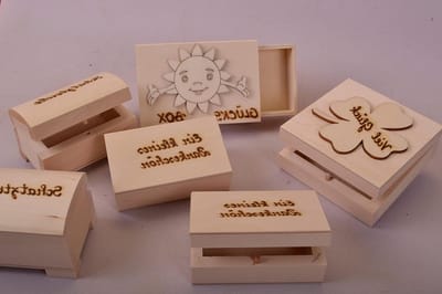 Houten kistje cadeauset - Decoratieve dozen - Cadeau geven - Duurzaam hout - 6-delig - Natuurlijk