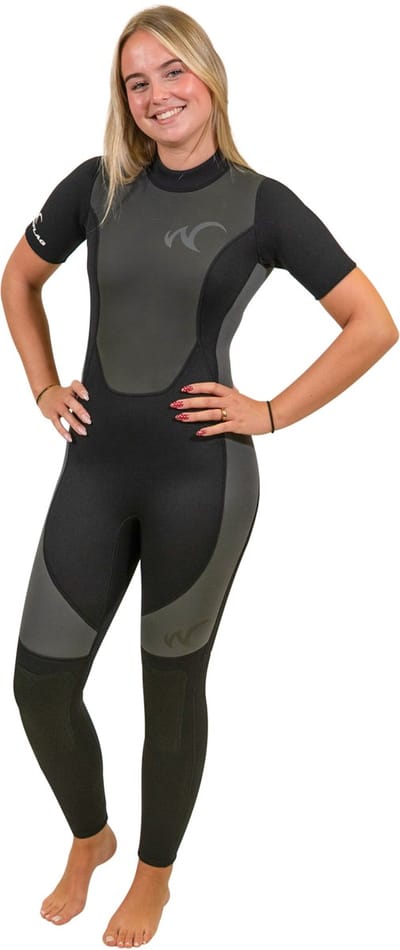 Watrflag Wetsuit Sydney FN Dames - korte mouwen - 3 mm neopreen - zwart/grijs XXL