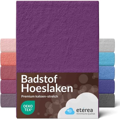 etérea Frottee badstof hoeslaken Pruim 140x200 - 160x200 cm