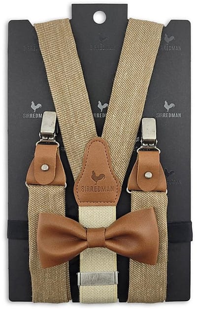 Sir Redman - Bretels met strik - x Aarden bretels combi pack Elliot Apple - beige / bruin