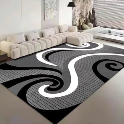 Tapis Flottants de Luxe Nordique pour Salon Tapis Doux pour Chambre à Coucher Tapis de Chevet Grande Surface Géométrie Vestiaire Tapis de Sol Antidérapant 140*200cm