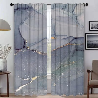 Moderne Woonkamer Gordijnen voor Camera M-MarbleS Raamgordijn Scheidingswand Halloween Decoratie Tule voor Slaapkamer Shades Keuken W50xH70cmx2pcs-CL
