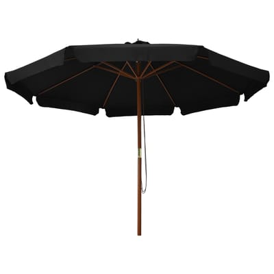 vidaXL - Parasol - met - houten - paal - 330 - cm - zwart
