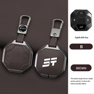 Coque de protection pour clé de voiture en alliage de zinc pour Chery Jetour T2 Traveler Accessoires Auto Sans Clé gray