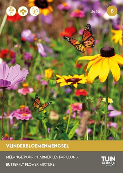 Vlinderbloemen Mix Zaden XL – Bijen en Vlinders – 5 gram – Bloemenmengsel Tuin – Bloemzaden | Tuin de Bruijn