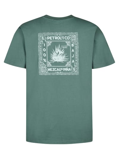 Petrol Industries - Heren T-shirt met rugprint Calor - Groen - Maat S