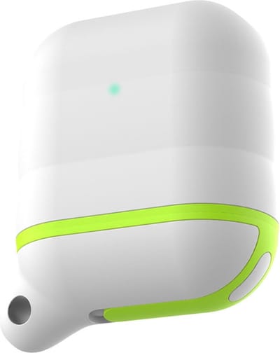 AirPods hoesjes van By Qubix - AirPods 1/2 hoesje siliconen waterproof series - soft case - wit + geel Airpods Case Hoesje voor Airpods Airpods 1