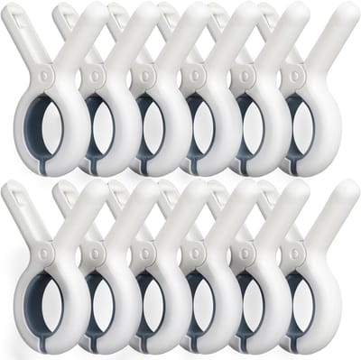 Strandhanddoek clips - Wasknijpers - Handdoeken drogen - Sterke roestvrije veer - 12 stuks - Blauw