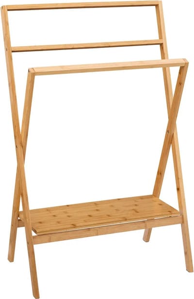 5Five Handdoeken ophangrek badkamer - bamboe hout - L60 x b36 x H94 cm - Droogrek