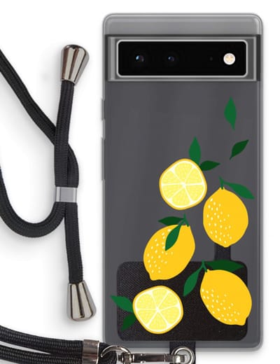 Case Company® - Hoesje met koord geschikt voor Google Pixel 6 hoesje met Koord - You're my lemon - Telefoonhoesje met Zwart Koord - Bescherming aan alle Kanten en Over de Schermrand