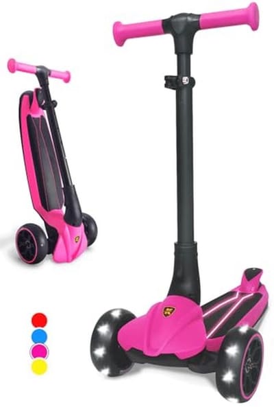 Opvouwbare Scooter voor Kinderen van 3 tot 6 Jaar met LED Wielen en Instelbare Hoogte