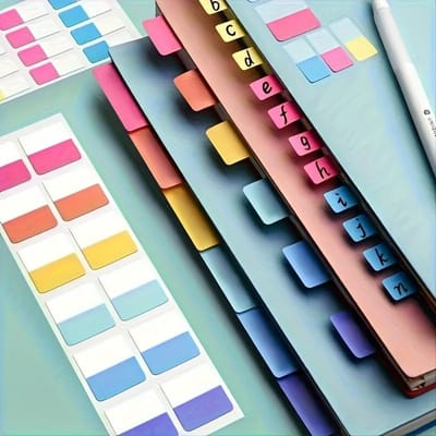 [Onglets d'index réutilisables] 240 pièces Onglets d'index en plastique réutilisables | Marque-pages polyvalents et organisateurs de fichiers de documents pour la gestion de bureau 240pcs