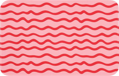 Badmat 80x50 cm - Antislip - Speels - Patroon - Rood - Badmatten voor badkamer - Badkamermat - Douchemat - Badkamer mat