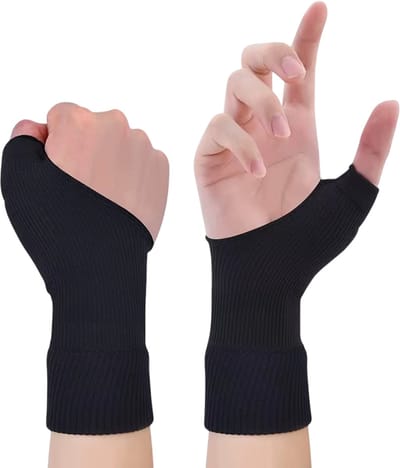 1 Paar Polsbrace met Duimspalk – Polssteun & Duimbrace voor Handen - Pijnverlichting, Artritis Therapie en Handondersteuning - Zwart