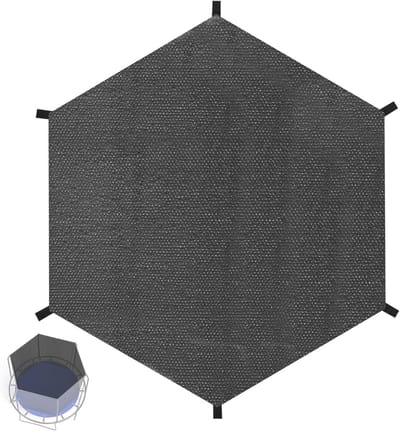 Trampoline Beschermhoes met Zonbescherming, Diameter 244 cm, UV-bestendig en Ademend, Geschikt voor 6-Paals Trampolines