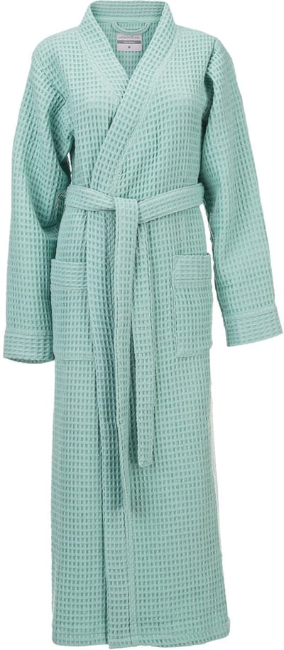 Heckettlane Badjas Wafel - Kamerjas voor Dames en Heren - M - Ochtendjas van Katoen - Geschikt voor de Sauna - Groen
