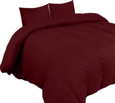 Famanu Dekbedovertrek Set - Zachte Microvezel Dekbedovertrek 240x220cm met Kussenslopen 65x65cm - Beddengoed Dekbedovertrek Set - Bordeaux