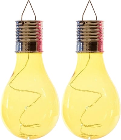 Lumineo Lampbolletje - 8x stuks - LED - geel - solar verlichting - 14 cm - tuinverlichting