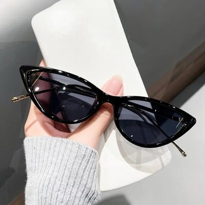 Retro Cat Eye Zonnebril Kleine Driehoek UV400 Zonnebril Vintage Hip Hop Brillen Vrouwen Vrouwelijk Trendy Eyewear Bril