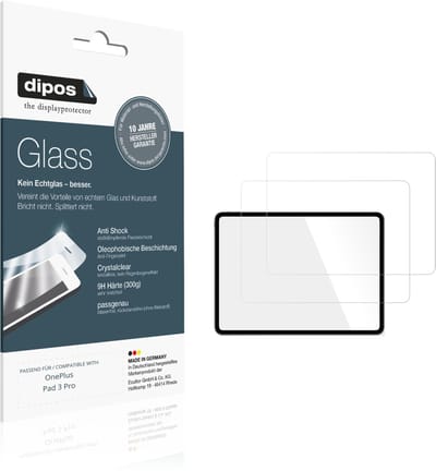dipos – 2x Pantserfolie geschikt voor OnePlus Pad 3 Pro | 9H Screenprotector