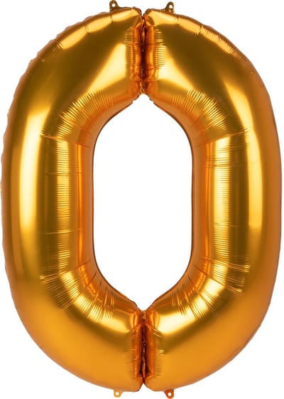 Amscan - Folieballon Cijfer 0 XXL Goud - 134 cm