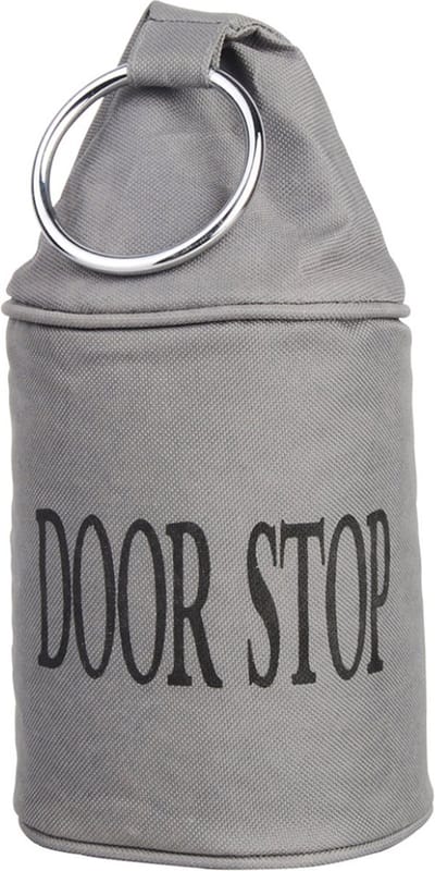 Canvas deurstopper grijs - met ring -H 15 cm - Deur vastzetter - Deurstop 2,7 kg