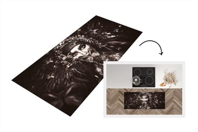 Keukenloper - Loper keuken - Vrouw - Vlinder - Verf - 120x50 cm - Keukenloper vinyl