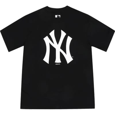 MLB New York Yankees Groot Rond Hals Bedrukt T-shirt met Korte Mouwen Unisex T-shirts Zwart 31TS03031-50L XS black