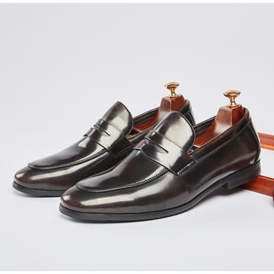 Japanse Heren Loafer Echt Leer Zomer Nieuw Britse Stijl Eenvoudig Zakelijk Formeel Slipper Casual Heren Leren Schoenen 45 gray