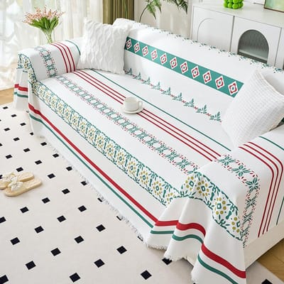 Bankkussen voor alle seizoenen, vlekbestendig, antislip, bankhanddoek in Indiase stijl, bankkussen 180*130cm
