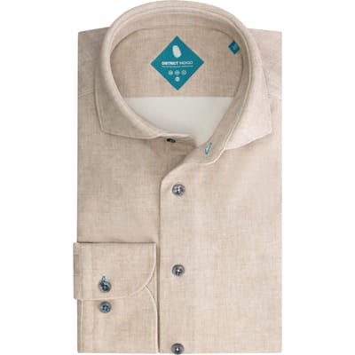District Indigo Overhemd Pique Performance Mel. Beige  39