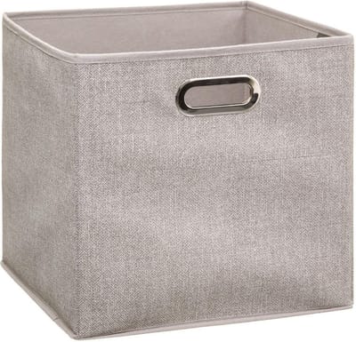 5Five Opbergmand/kastmand beige - linnen - 29 liter - 31 x 31 x 31 cm - Opbergbox - Vakkenkast manden