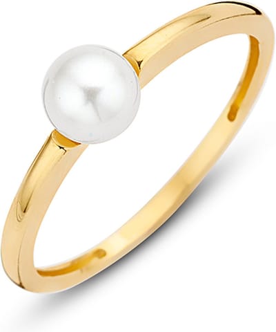 New Bling Goud 9NBG-0016-50 Gouden Dames Parel Ring - 5mm - maat 50 - Goud