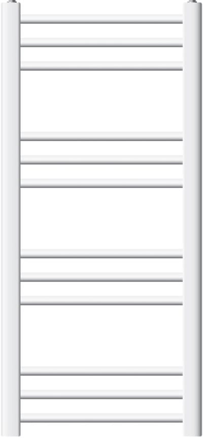 Elektrische badkamerradiator met verwarmingselement 300W 400x800 mm Wit gebogen met zijaansluiting & thermostaat Digitaal display LuxeBath