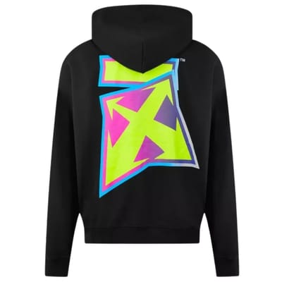Gebroken witte zwarte slim-fit hoodie met Dedrade Thunder-logo
