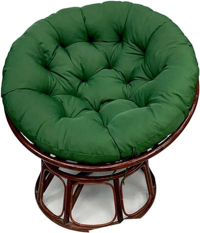 Papasan Stoelkussen - Hangmat Kussen - Ontspannen Zitten - Verdikt Comfort - 100cm Rond - Donkergroen