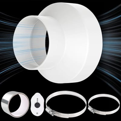 Solidchoice - Ronde Buisadapter 150 tot 100 mm van ABS voor Ventilatiesystemen