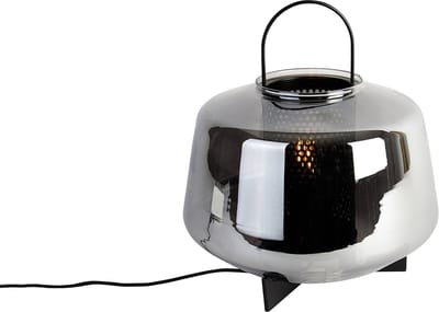 QAZQA kevin - Art Deco Tafellamp - 1 lichts - H 32.5 cm - Grijs - Woonkamer | Slaapkamer | Keuken