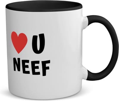 Akyol - love u neef koffiemok - theemok - zwart - Neef - de liefste neef - verjaardag - cadeautje voor neef - neef artikelen - kado - geschenk - 350 ML inhoud