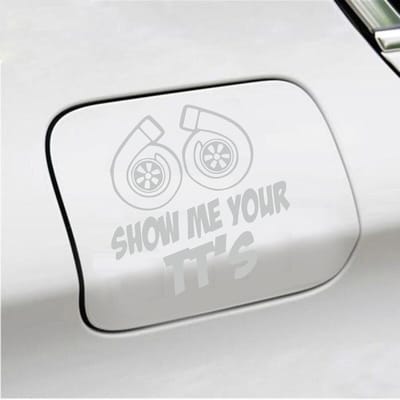 Bumpersticker - Show Me Your TTs - 15 X 15 - Licht Grijs