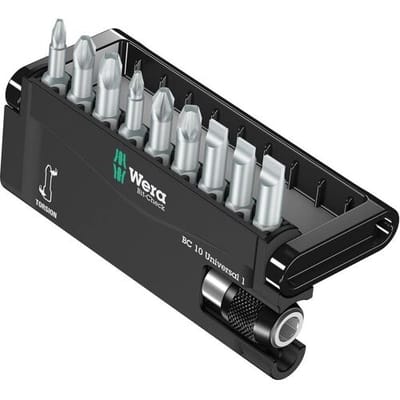 Wera 8100-9/TZ 05056161001 Bitset 10-delig Plat, Kruiskop Phillips, Kruiskop Pozidriv Torsion zone