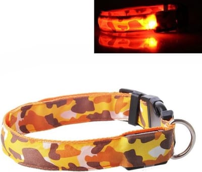 LED Halsband Camo ORANJE maat L