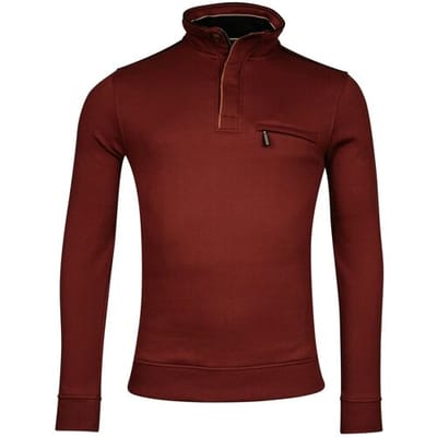 Baileys Trui Half Zip Allover Honeycomb Piqué Sweat Deep Red / male